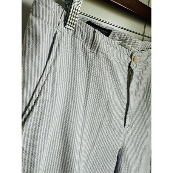 Lands' End Womens Pants Cropped Size 10 Seersucker Clam Digger Summer Cotton - Picture 5 of 11
